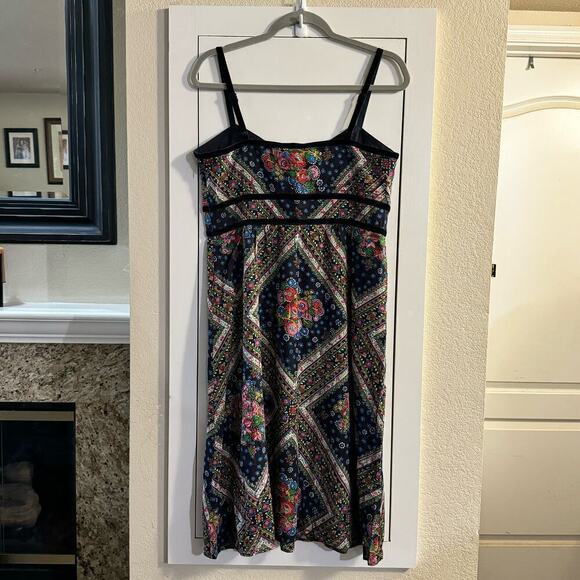 Vintage Free People Y2K Boho Floral Babydoll Velvet Strap Dress DeadStock Sz 10 - Picture 2 of 7